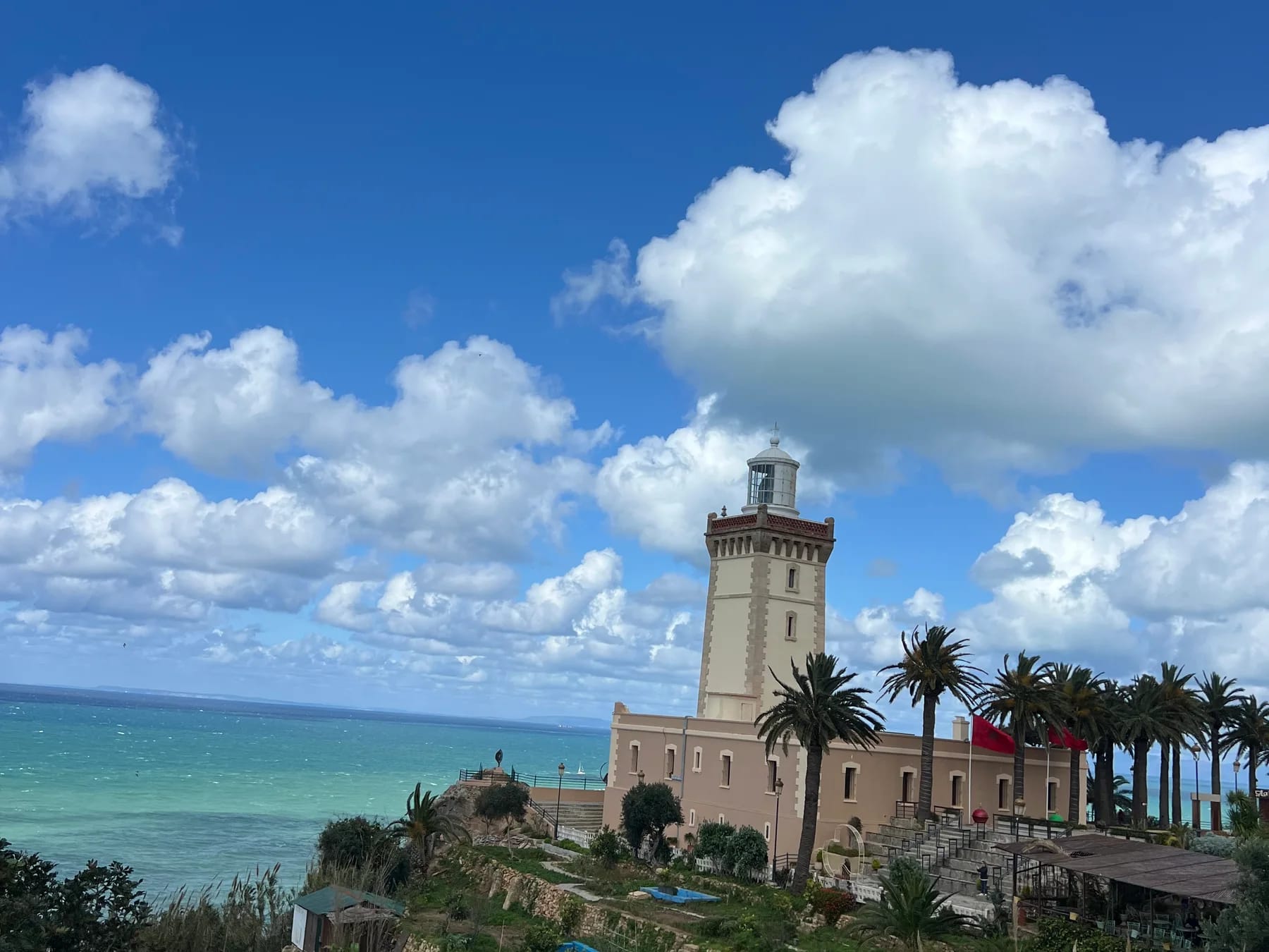 Cap Spartel lighthouse above the meeting point of the Atlantic and Mediterranean near Tangier