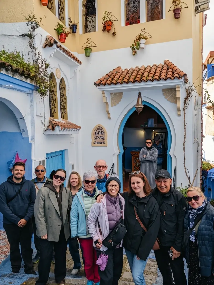 Tourist Group at Dar Meziana Riad in Chefchaouen Blue City