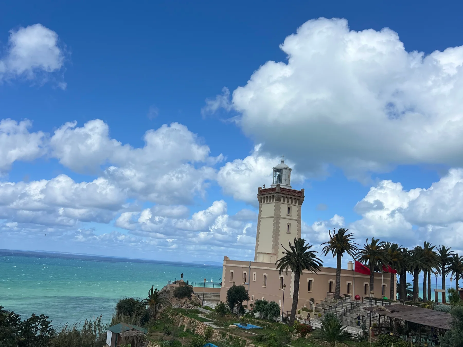 Cap Spartel lighthouse above the meeting point of the Atlantic and Mediterranean near Tangier